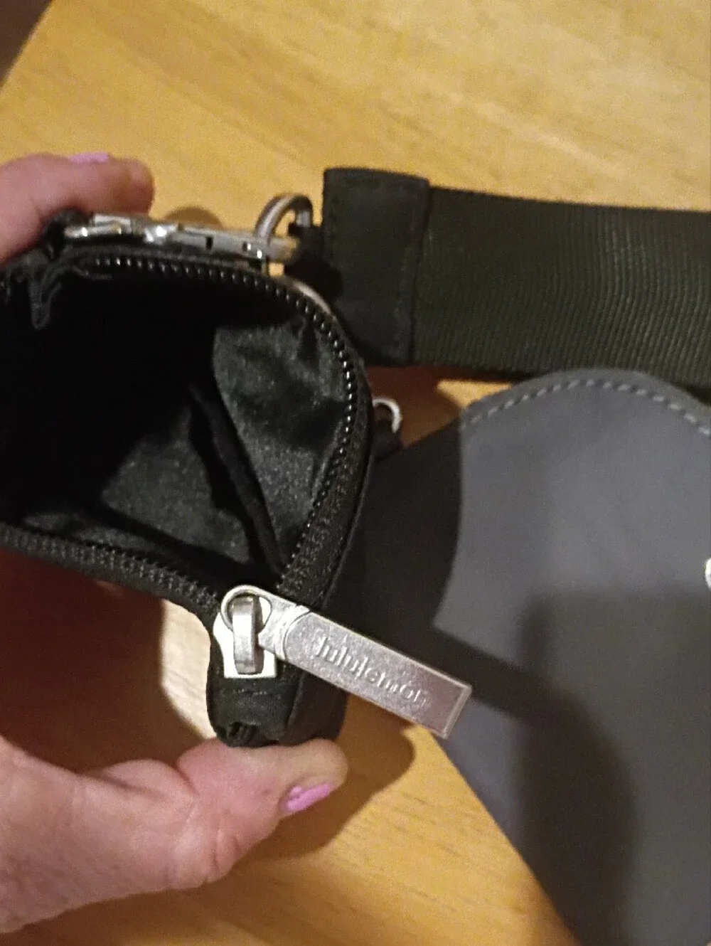 lululemon athletica Black Wrist Strap with Dual Pouches